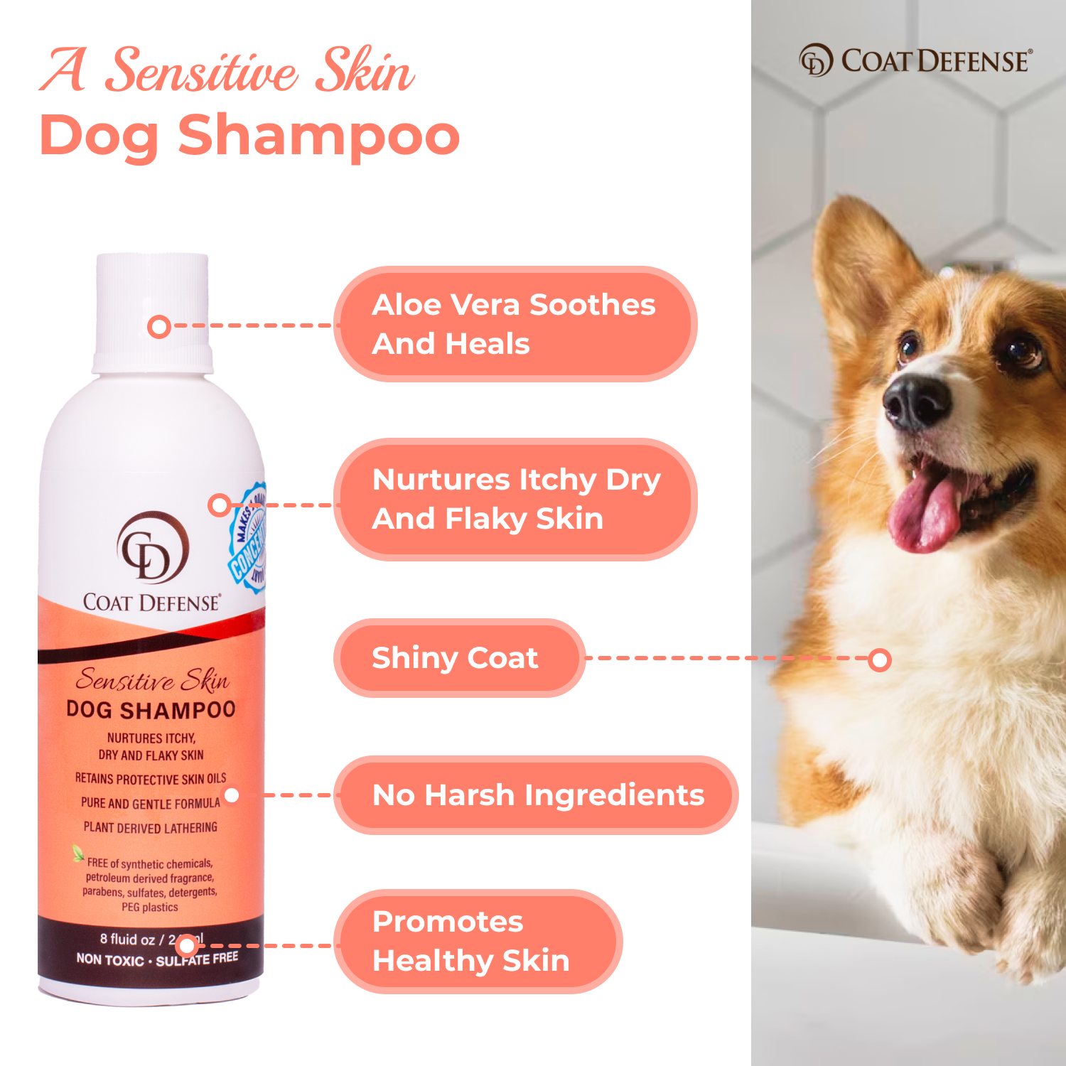Sensitive Skin Dog Shampoo - 8oz Concentrated