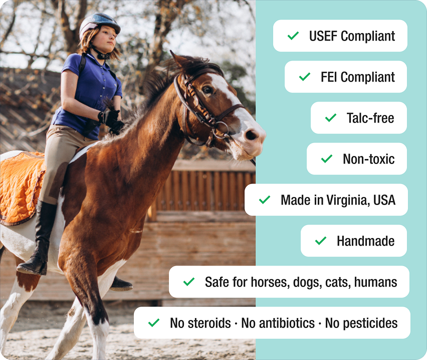 USEF & FEI compliant legal in the show ring (unlike steroids)