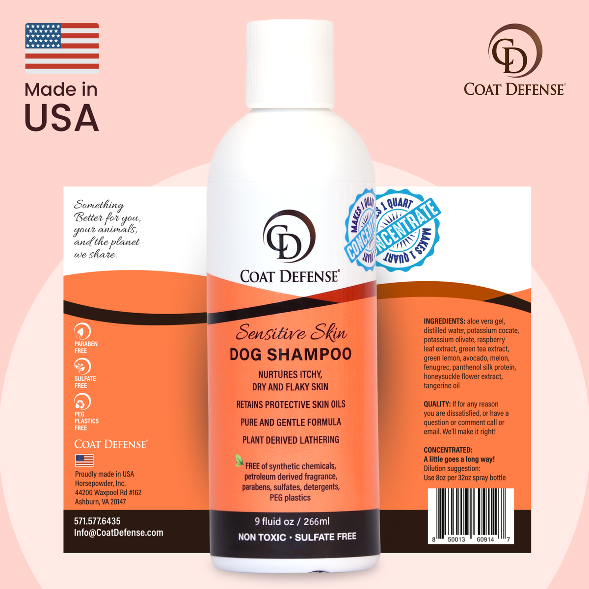 Sensitive Skin Dog Shampoo - 9oz  Concentrated