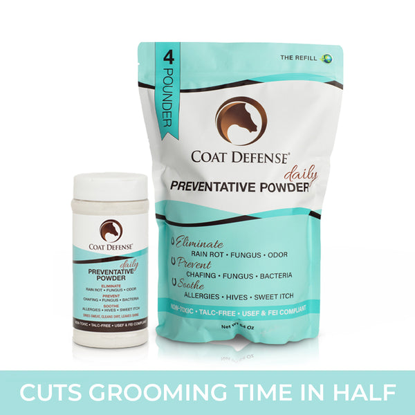 Coat Defense Happy Herd Bundle for Horses Refillable Powder Set